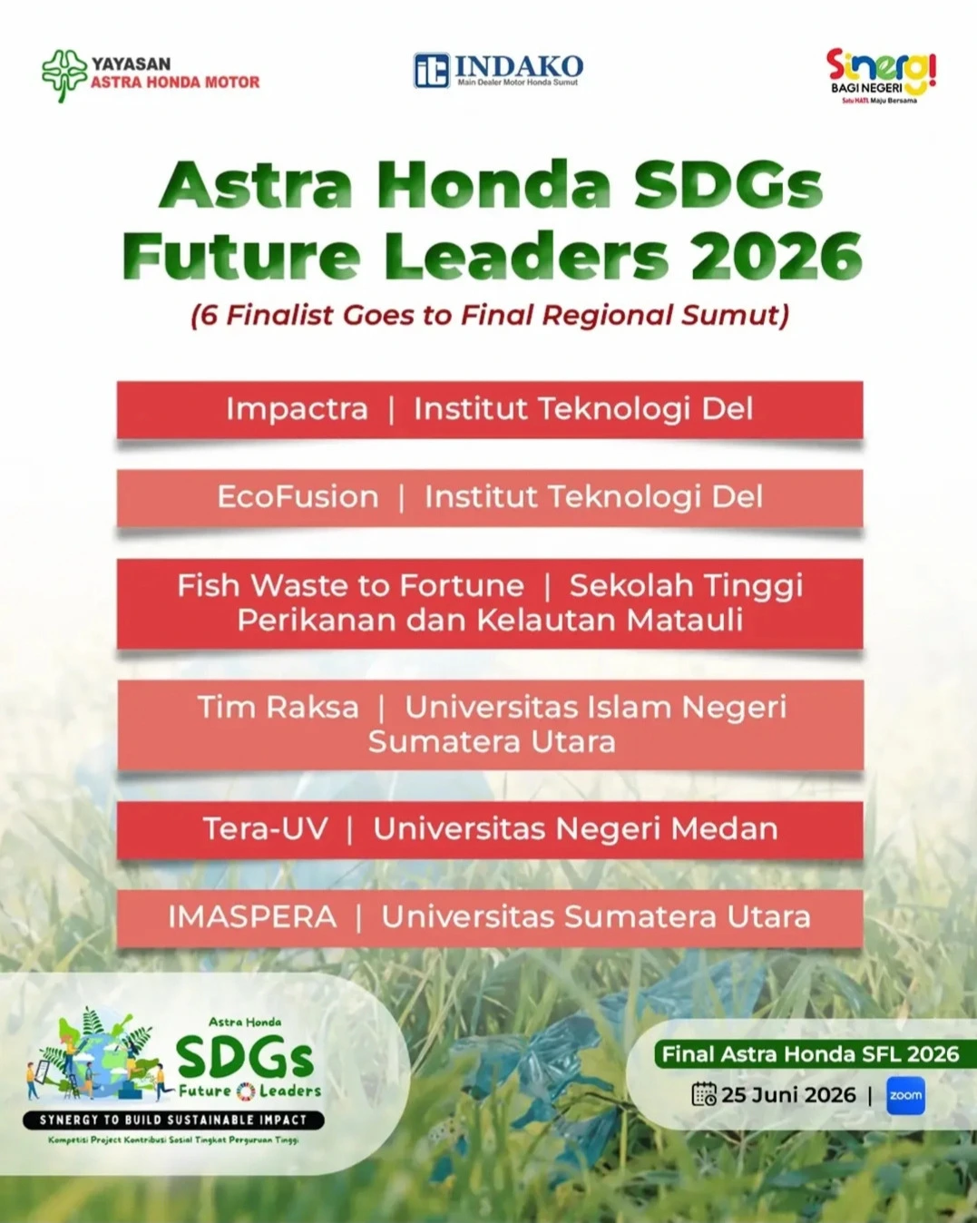 IMASPERA USU Team Advances as One of the Six North Sumatra Regional Finalists in Astra Honda SDGs Future Leaders 2026